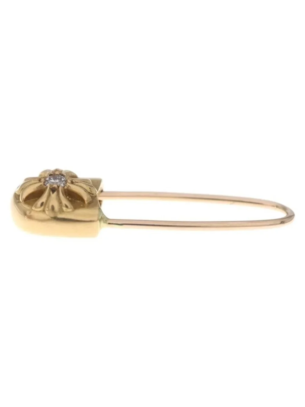 Chrome Hearts 22k ER Safety Pin Earrings Gold
